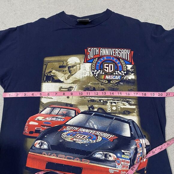 Vintage Nascar Winston Cup Shirt Mens L Blue 1998 50th Anniversary Read - Picture 4 of 6